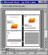 ZIP Disk Jewel Case and Label Creator for Word screenshot